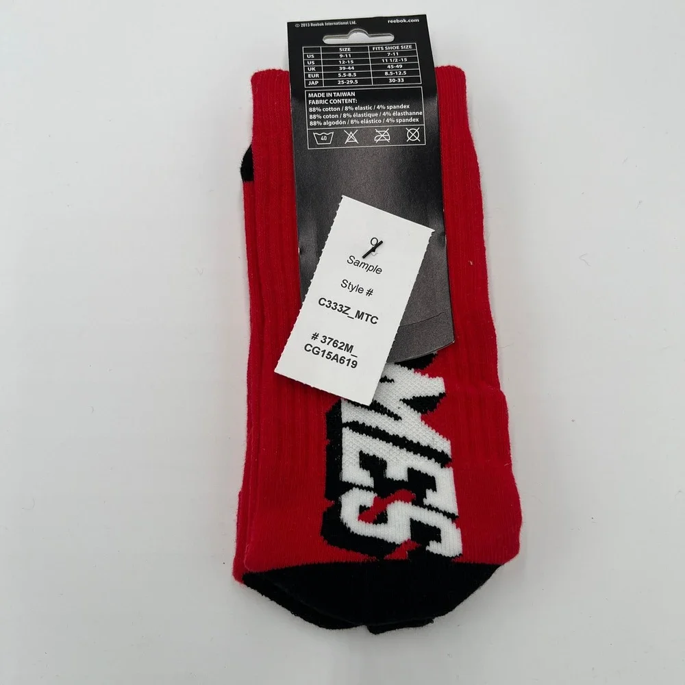 Reebok NHL‎ Calgary Flames Men's Crew Socks 3 Pack Size L 9-11 Red Grey New